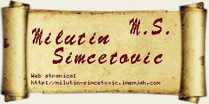Milutin Simčetović vizit kartica